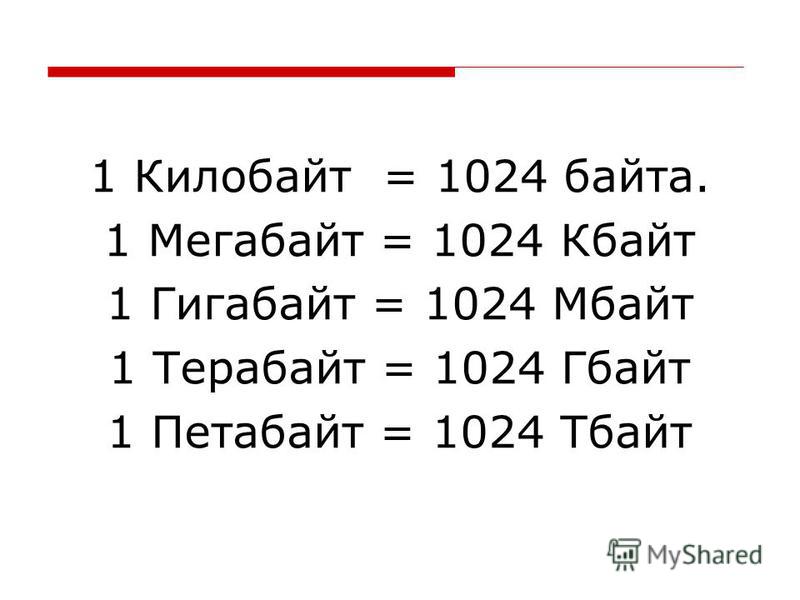 Что больше кб или мб в памяти