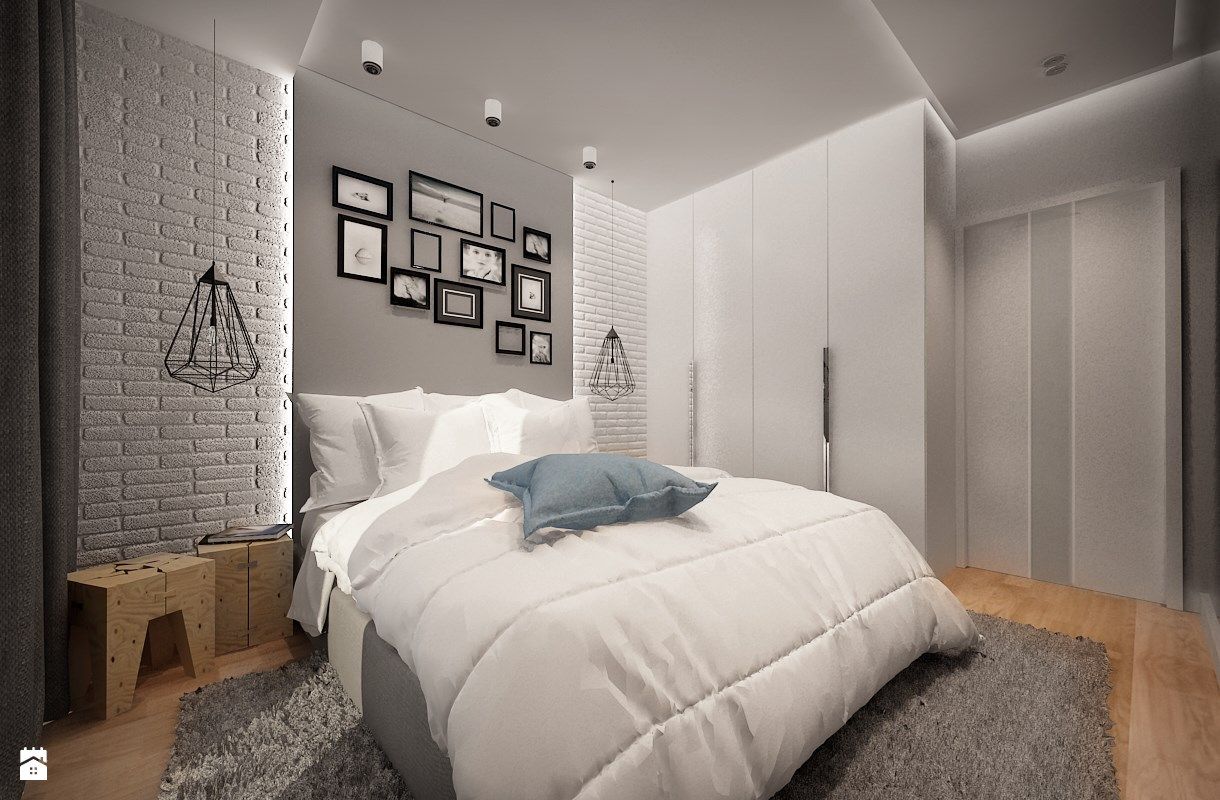 Спальня в стиле лофт в квартире в светлых тонах фото