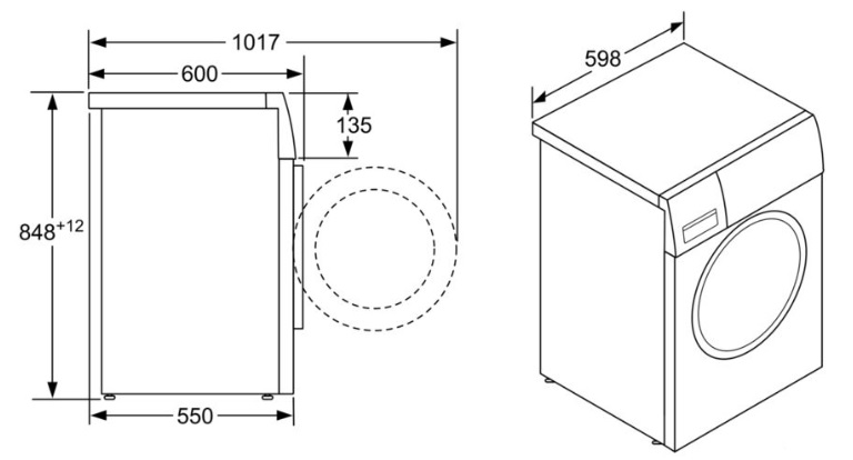 Ширина, высота и глубина стиральной машины автомат: стандартные габариты
