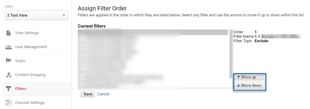 Assign Filter Order
