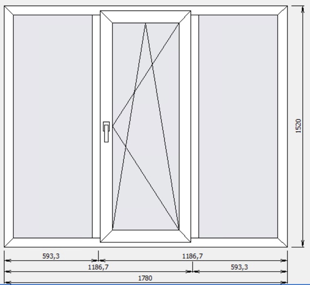 Чертеж пластикового окна