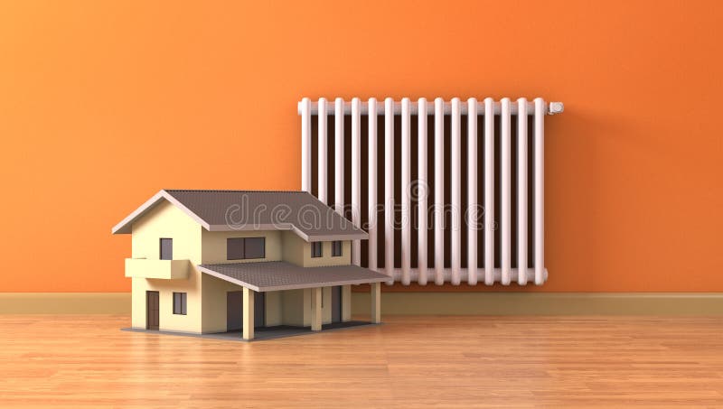 Concept of home heating stock illustration