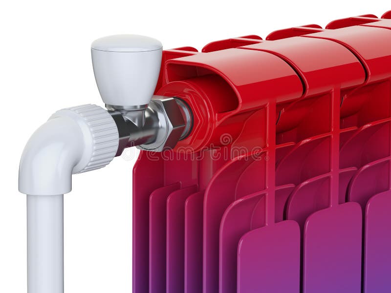 Gradient from cold to hot - heater concept. Aluminum heating rad stock illustration