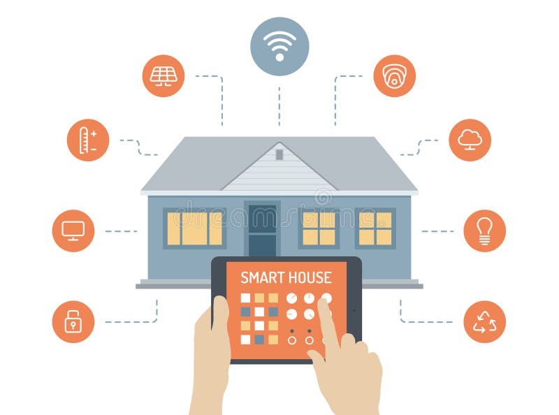 Smart house flat illustration concept stock illustration