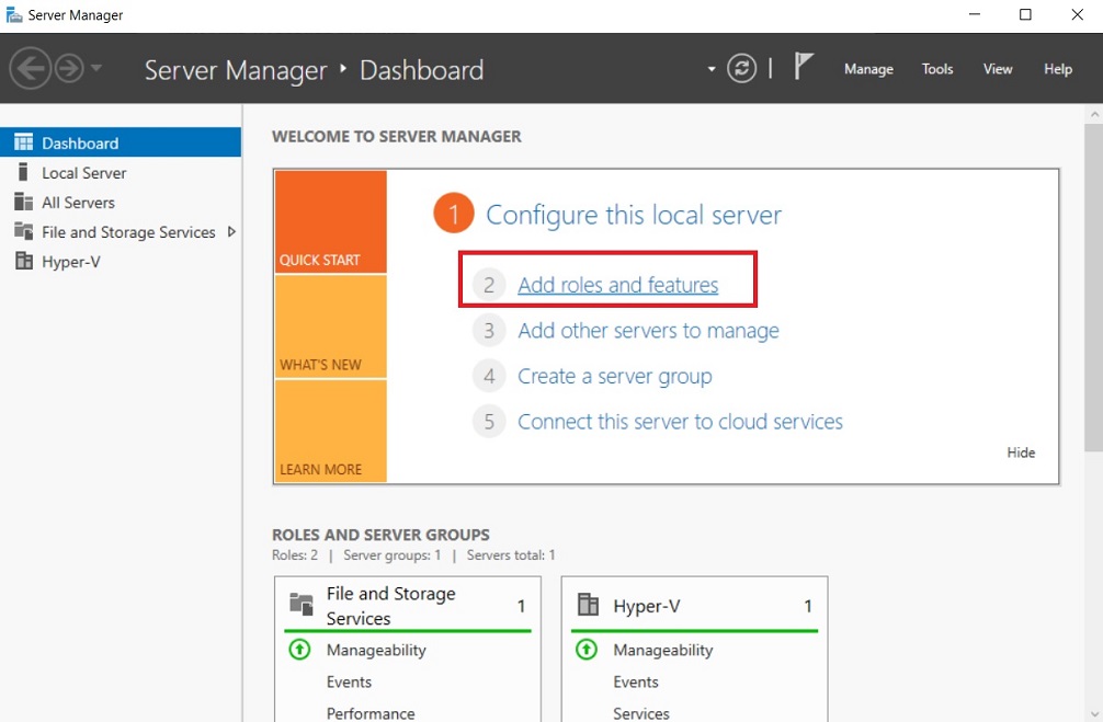 Add Roles and Features (Server Core Installation vs GUI)