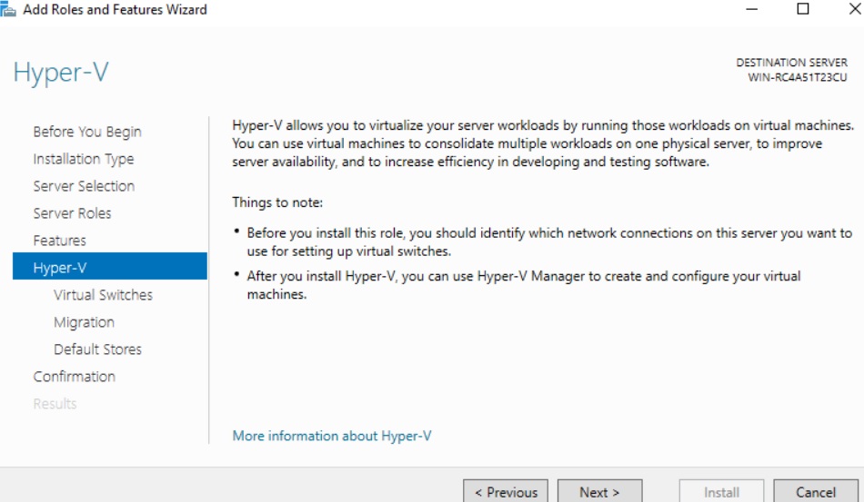 Configuring Hyper-V Role (Server Core Installation vs GUI)