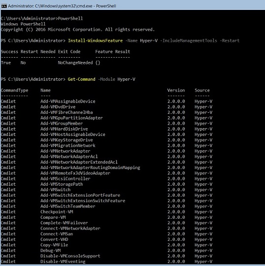 PowerShell cmdlets (Server Core Installation vs GUI)